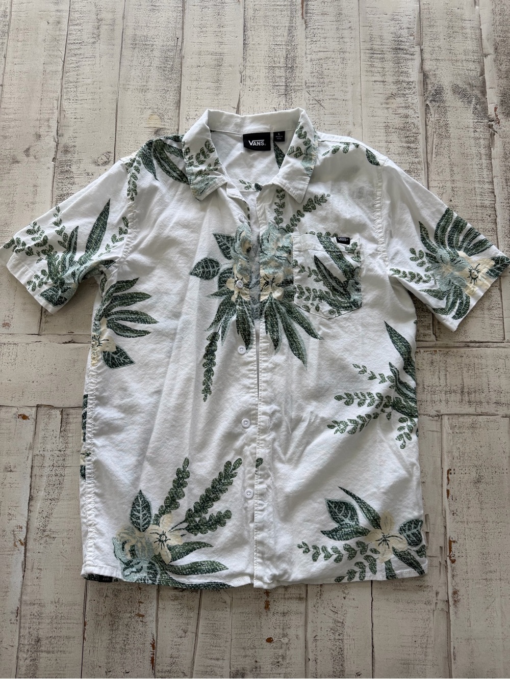 Vans Button Down Palm Leaf Short Sleeve